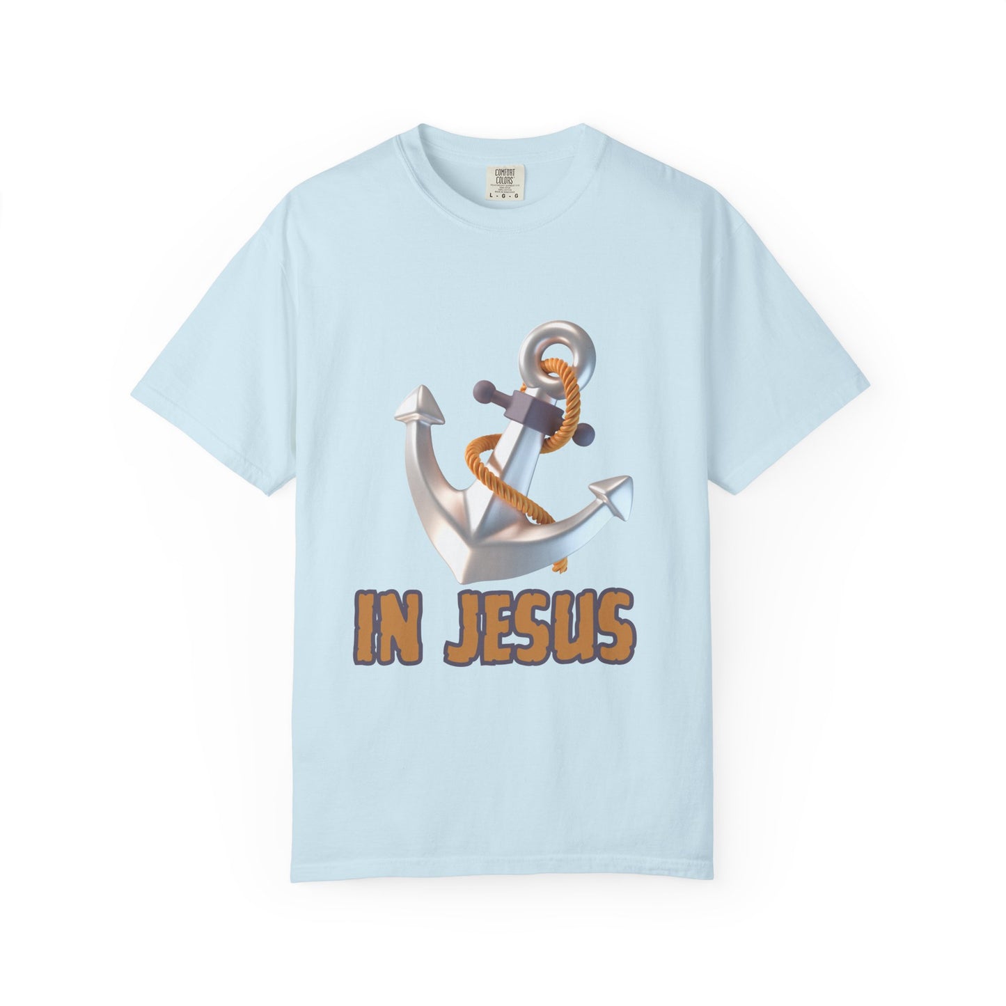 Faith-Inspired Unisex Garment-Dyed T-Shirt | 'In Jesus' Anchor Design