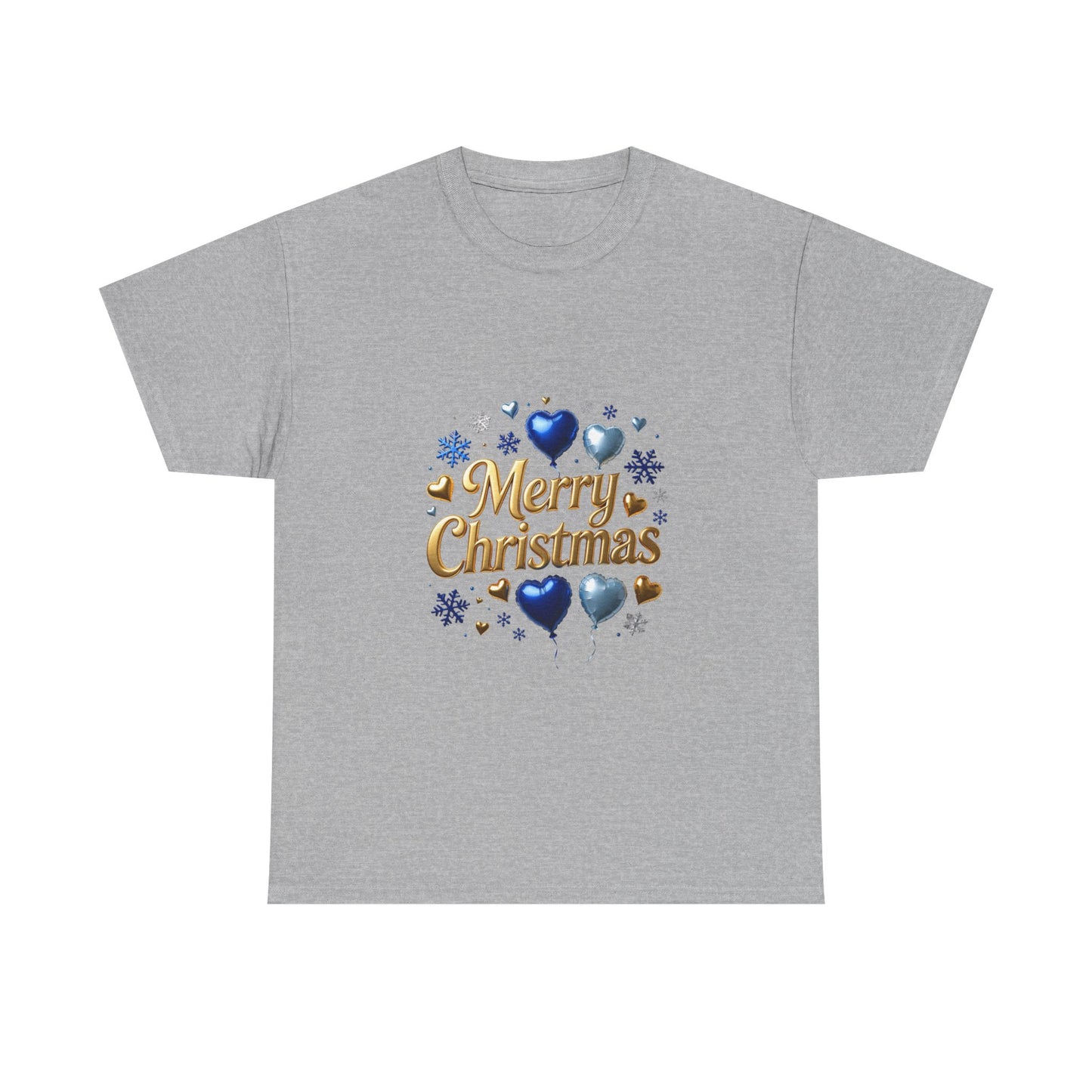 Merry Christmas Blue Hearts T-Shirt