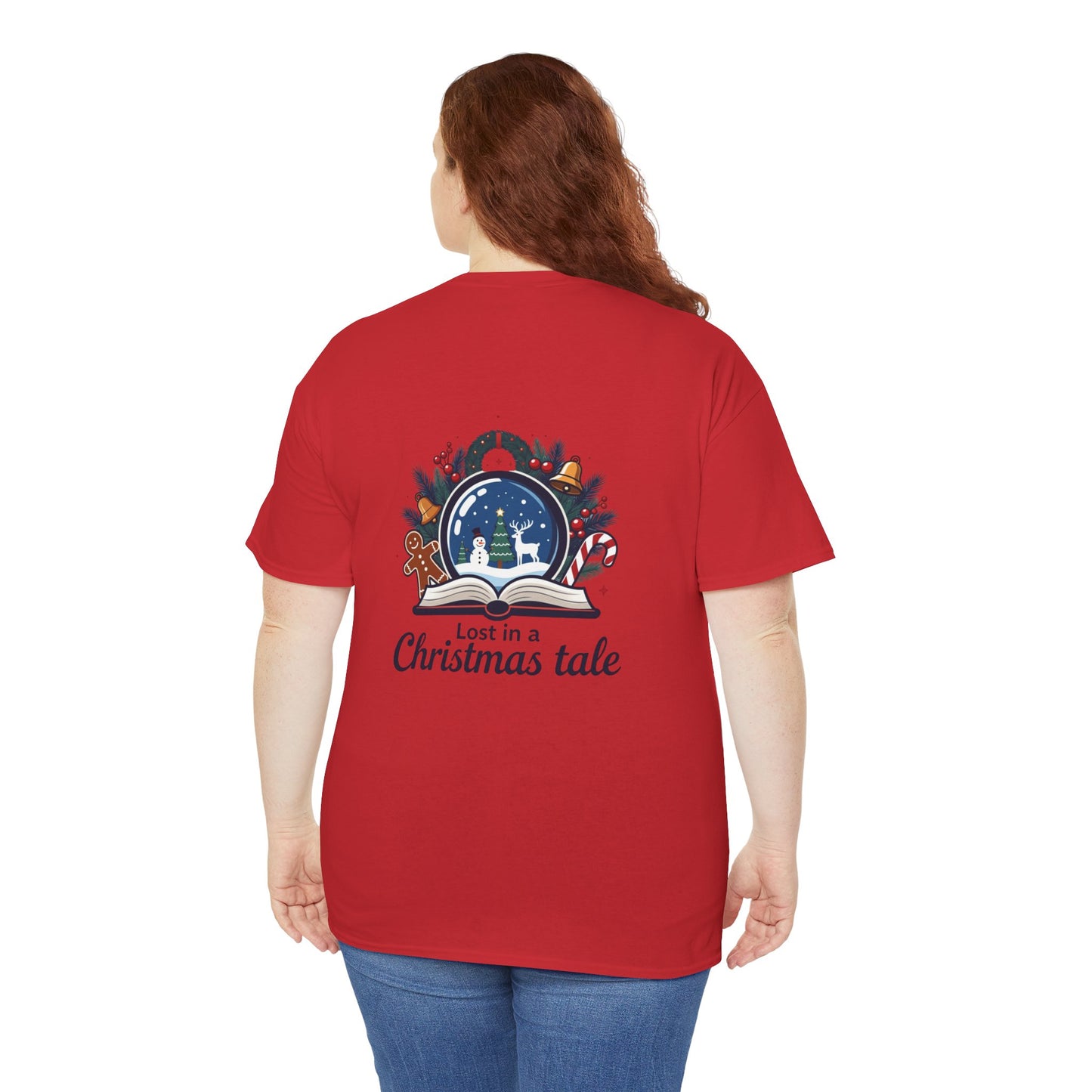 Christmas Tee — "Lost in a Christmas Tale" Snow Globe Graphic Shirt