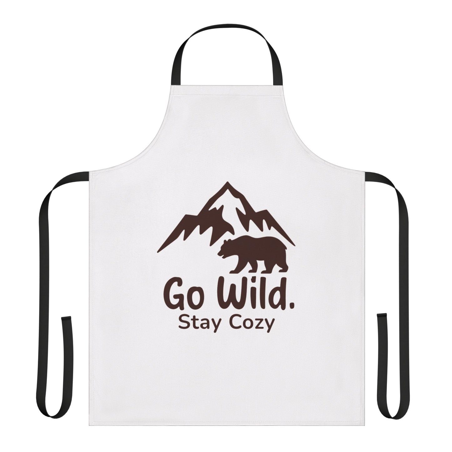 Go Wild Stay Cozy Apron — Mountain & Bear Cooking Apron for Outdoor Lovers