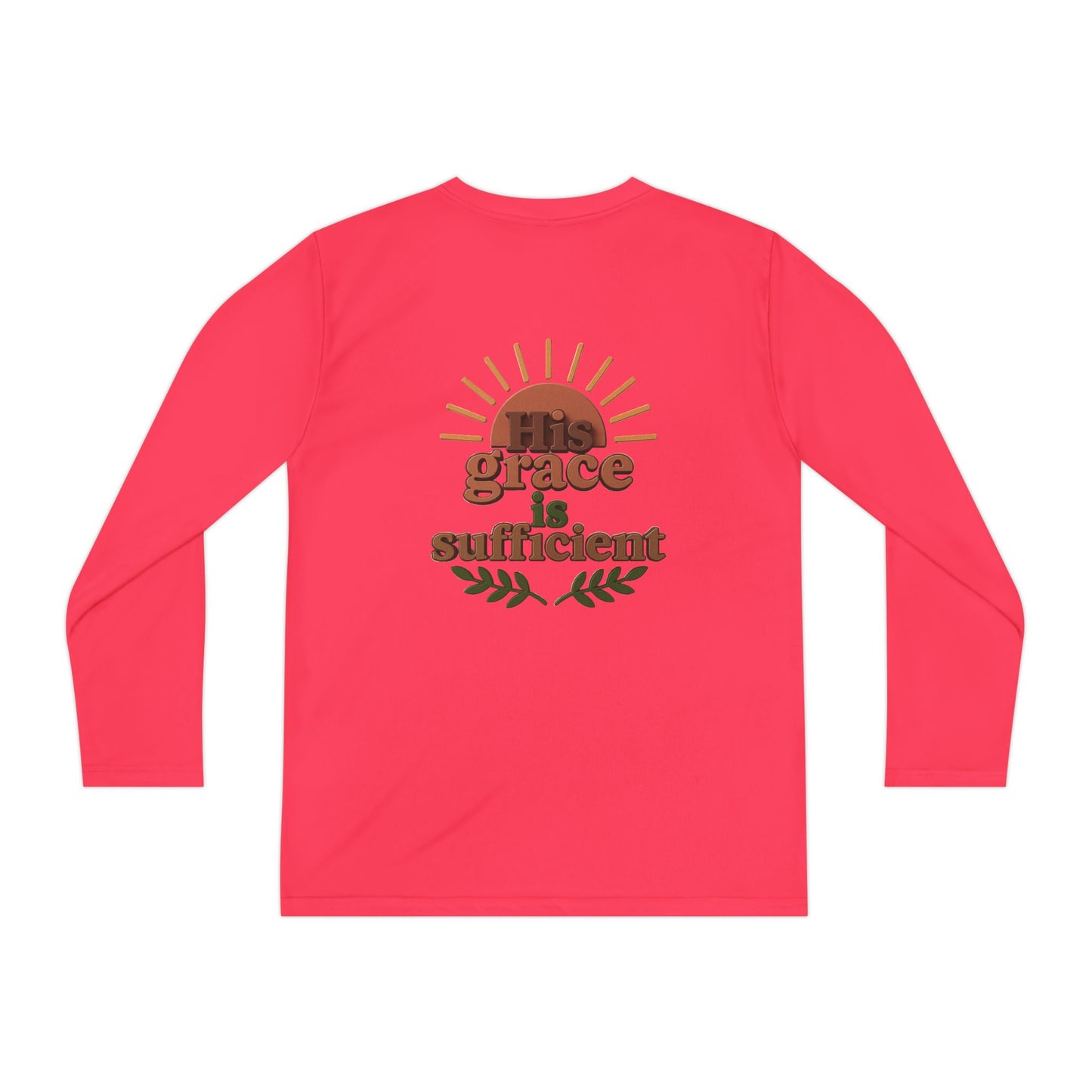 Youth Long Sleeve Tee - 'His Grace is Sufficient' Inspirational Shirt
