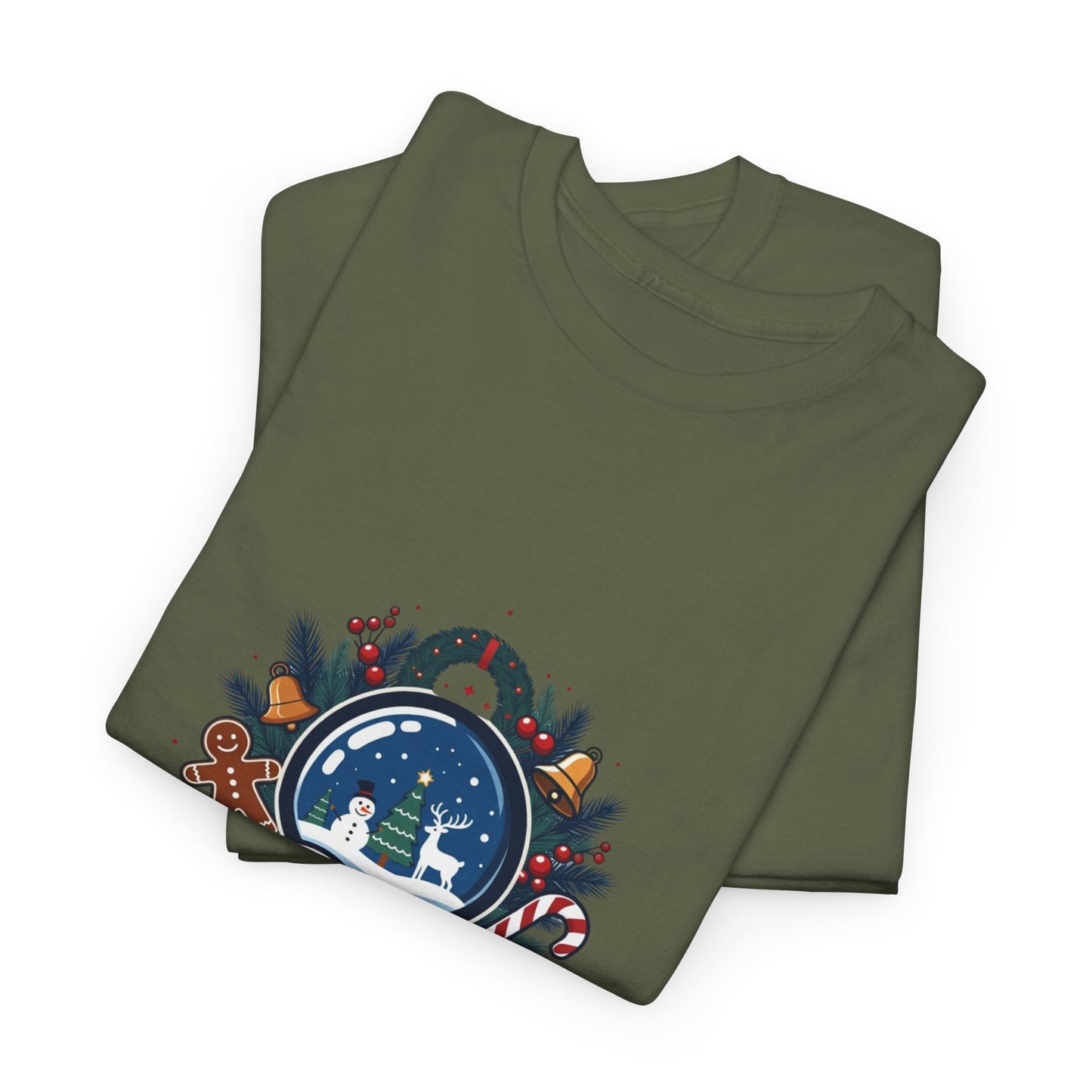 Christmas Tee — "Lost in a Christmas Tale" Snow Globe Graphic Shirt