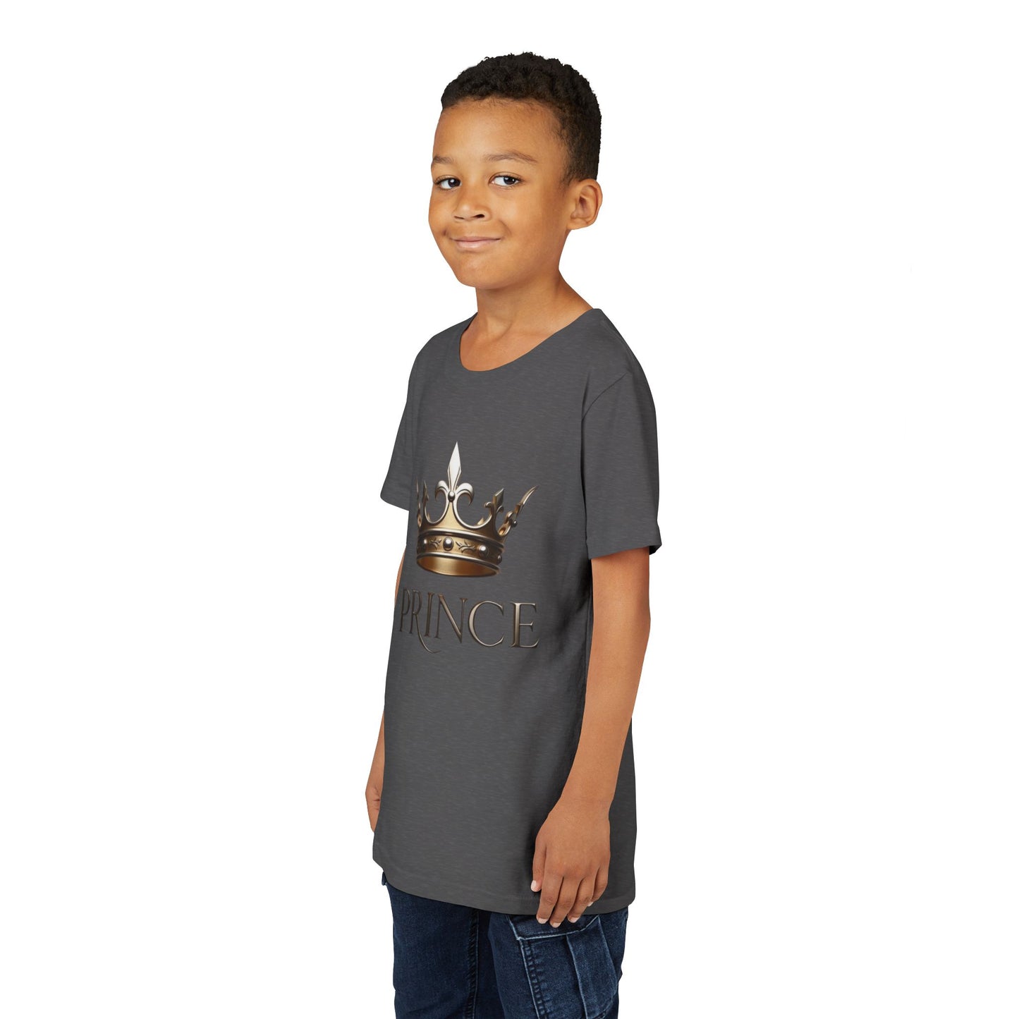Youth Prince T‑Shirt – Gold Crown "Prince" Front & "The Royal Family" Back