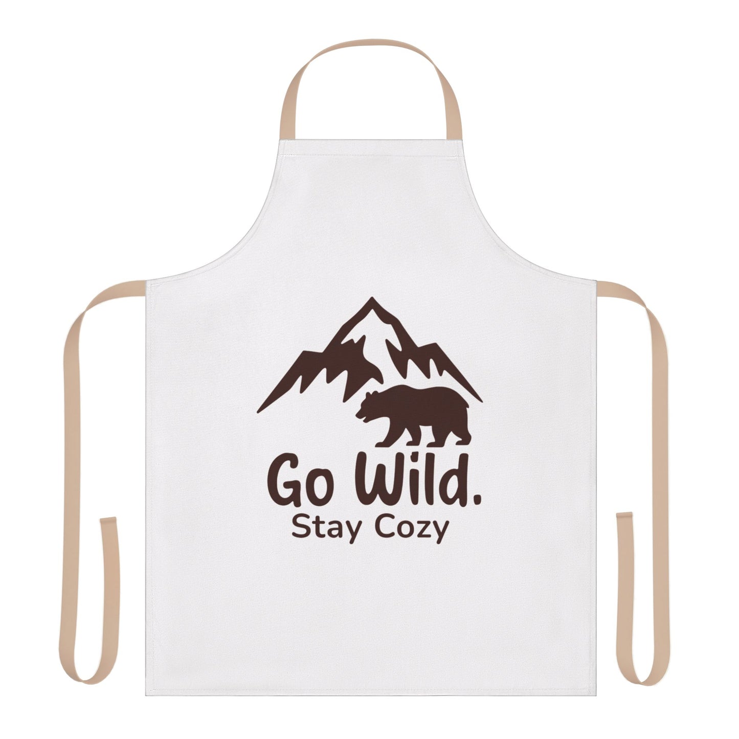 Go Wild Stay Cozy Apron — Mountain & Bear Cooking Apron for Outdoor Lovers