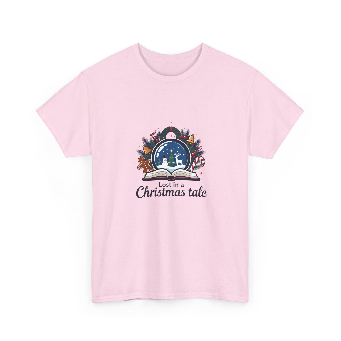 Christmas Tee — "Lost in a Christmas Tale" Snow Globe Graphic Shirt
