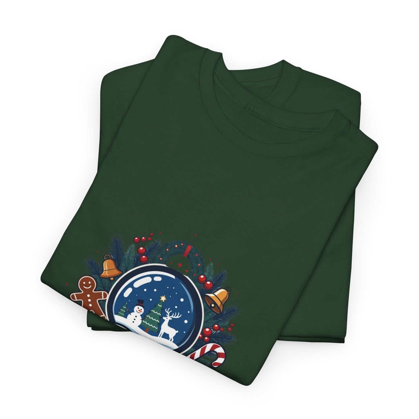 Christmas Tee — "Lost in a Christmas Tale" Snow Globe Graphic Shirt