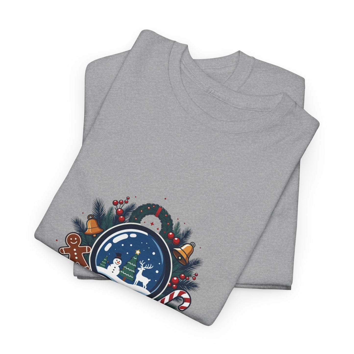 Christmas Tee — "Lost in a Christmas Tale" Snow Globe Graphic Shirt