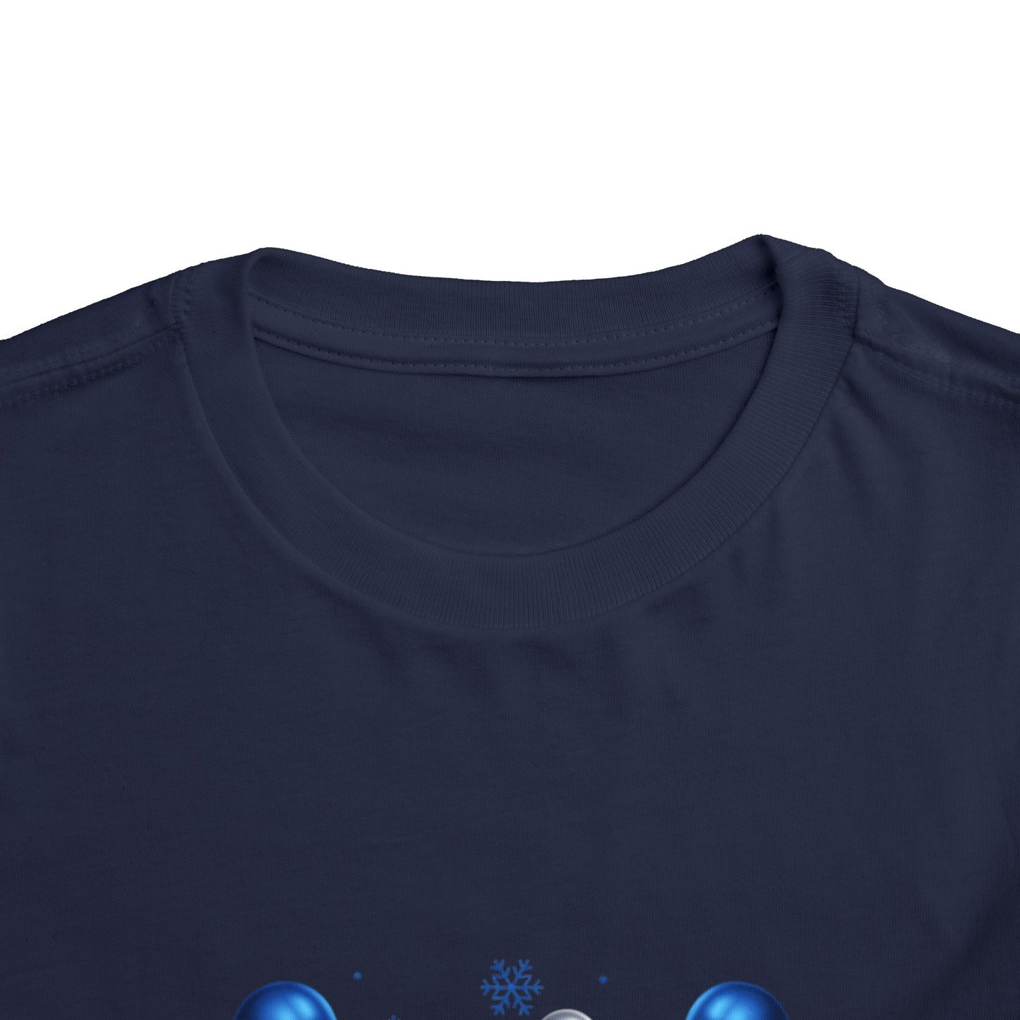 Toddler Tee — Merry Christmas 2025 Blue & Silver Balloon Design