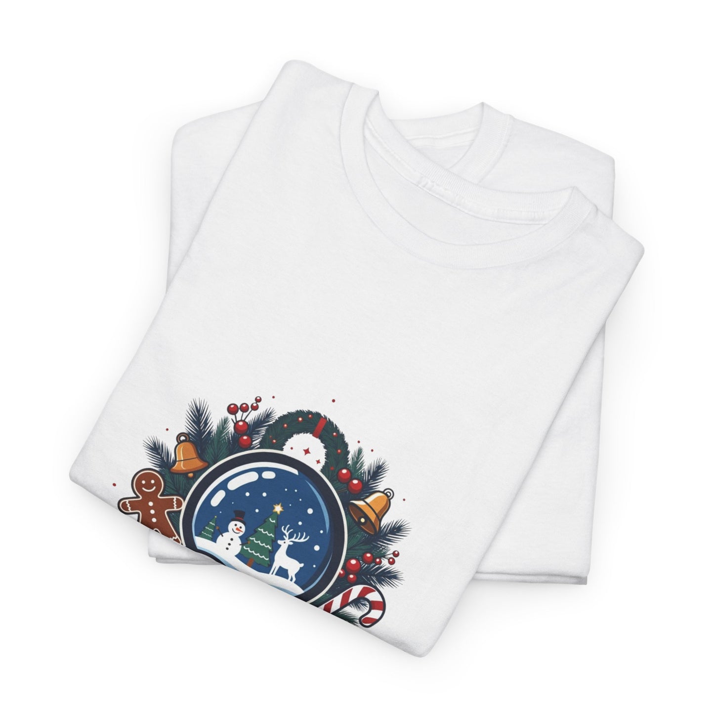 Christmas Tee — "Lost in a Christmas Tale" Snow Globe Graphic Shirt