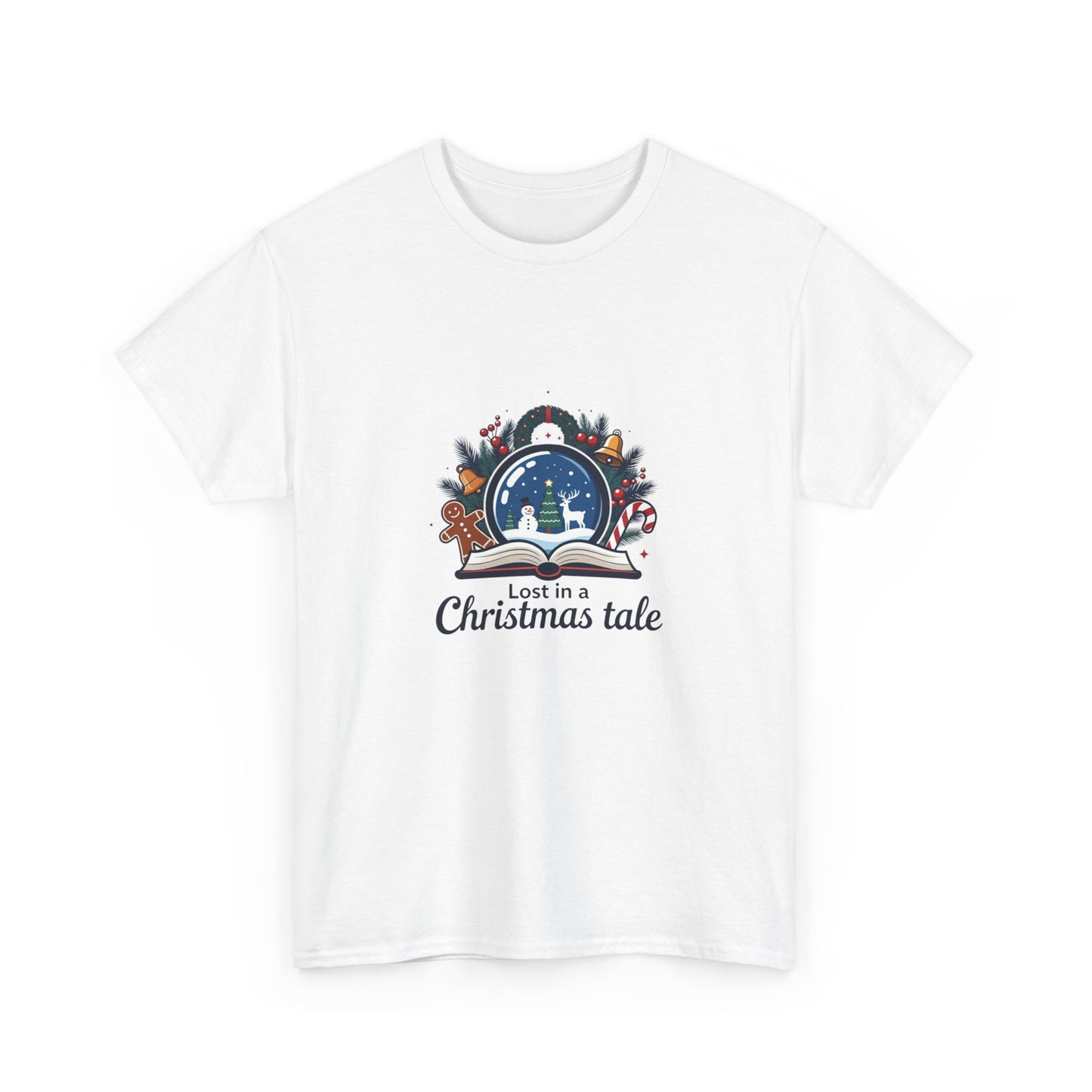 Christmas Tee — "Lost in a Christmas Tale" Snow Globe Graphic Shirt