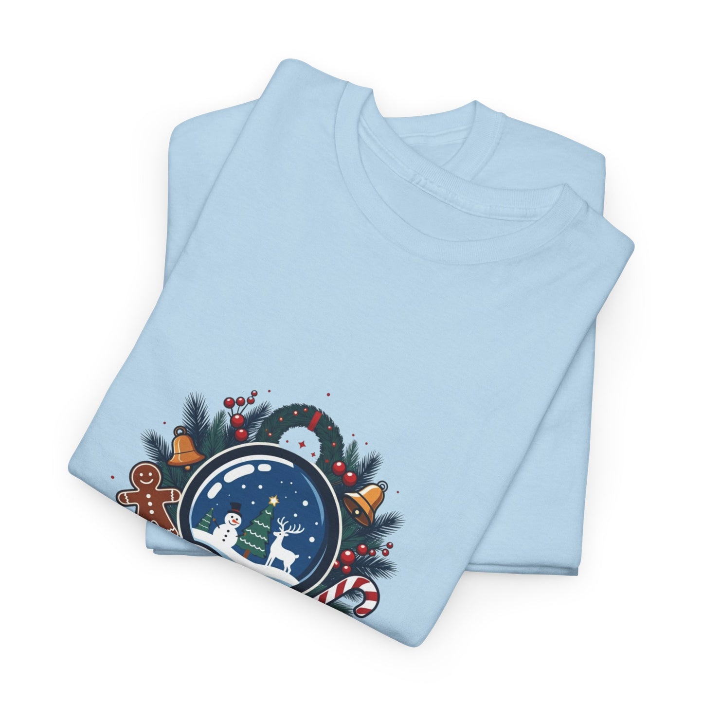 Christmas Tee — "Lost in a Christmas Tale" Snow Globe Graphic Shirt