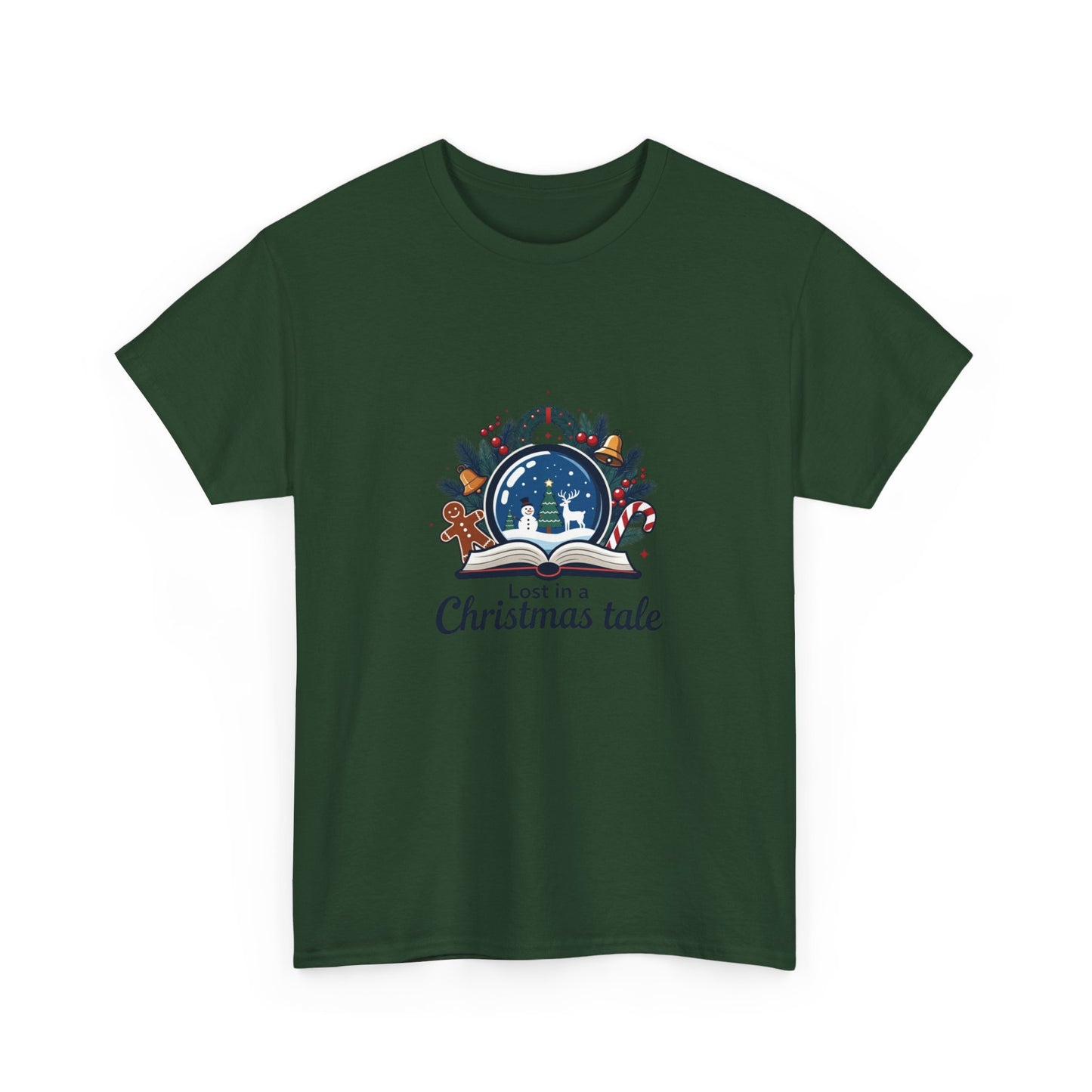 Christmas Tee — "Lost in a Christmas Tale" Snow Globe Graphic Shirt