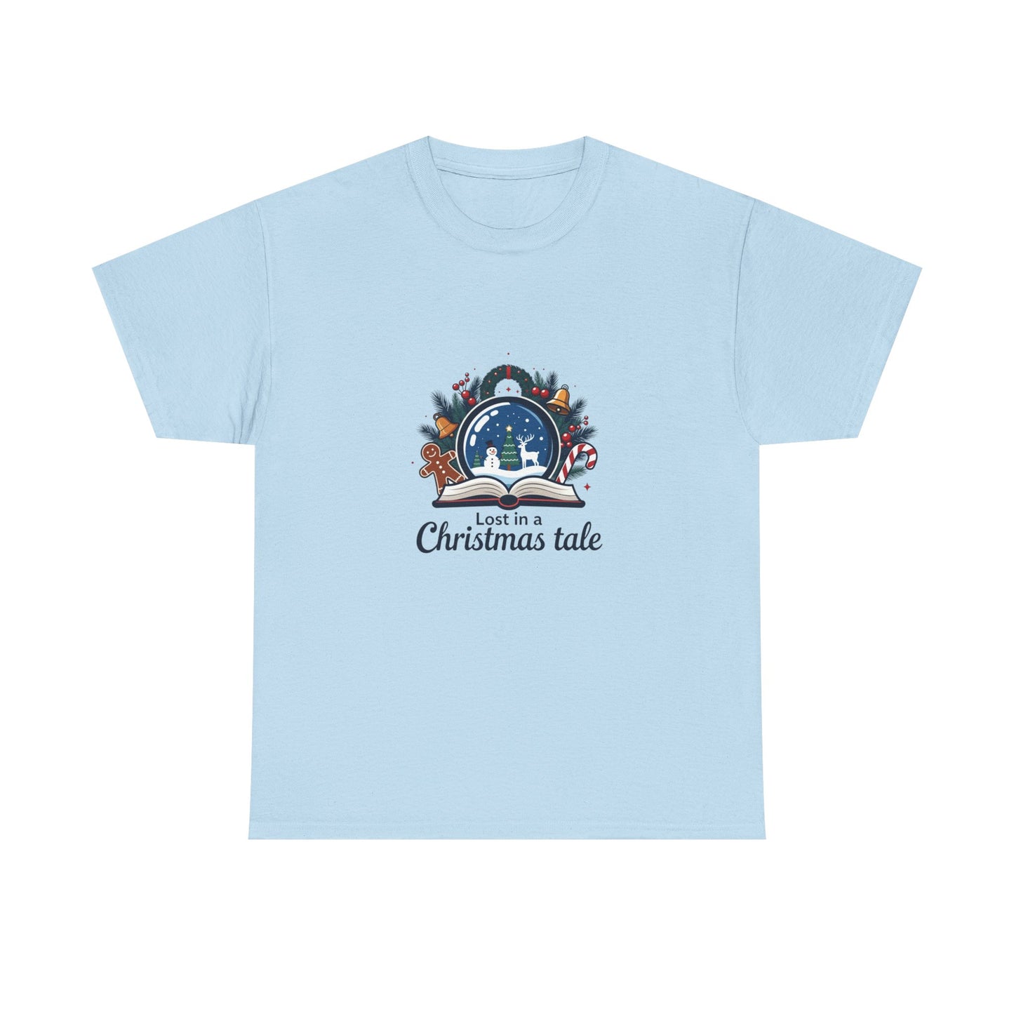 Christmas Tee — "Lost in a Christmas Tale" Snow Globe Graphic Shirt