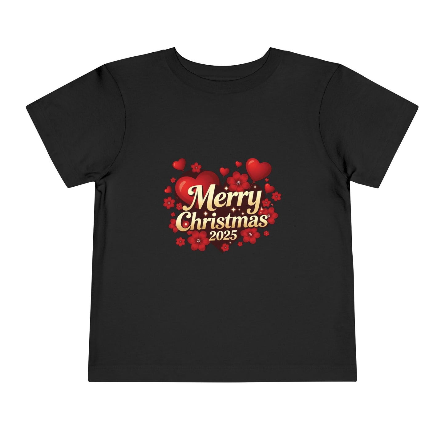 Toddler Tee — "Merry Christmas 2025" Heart Holiday Shirt