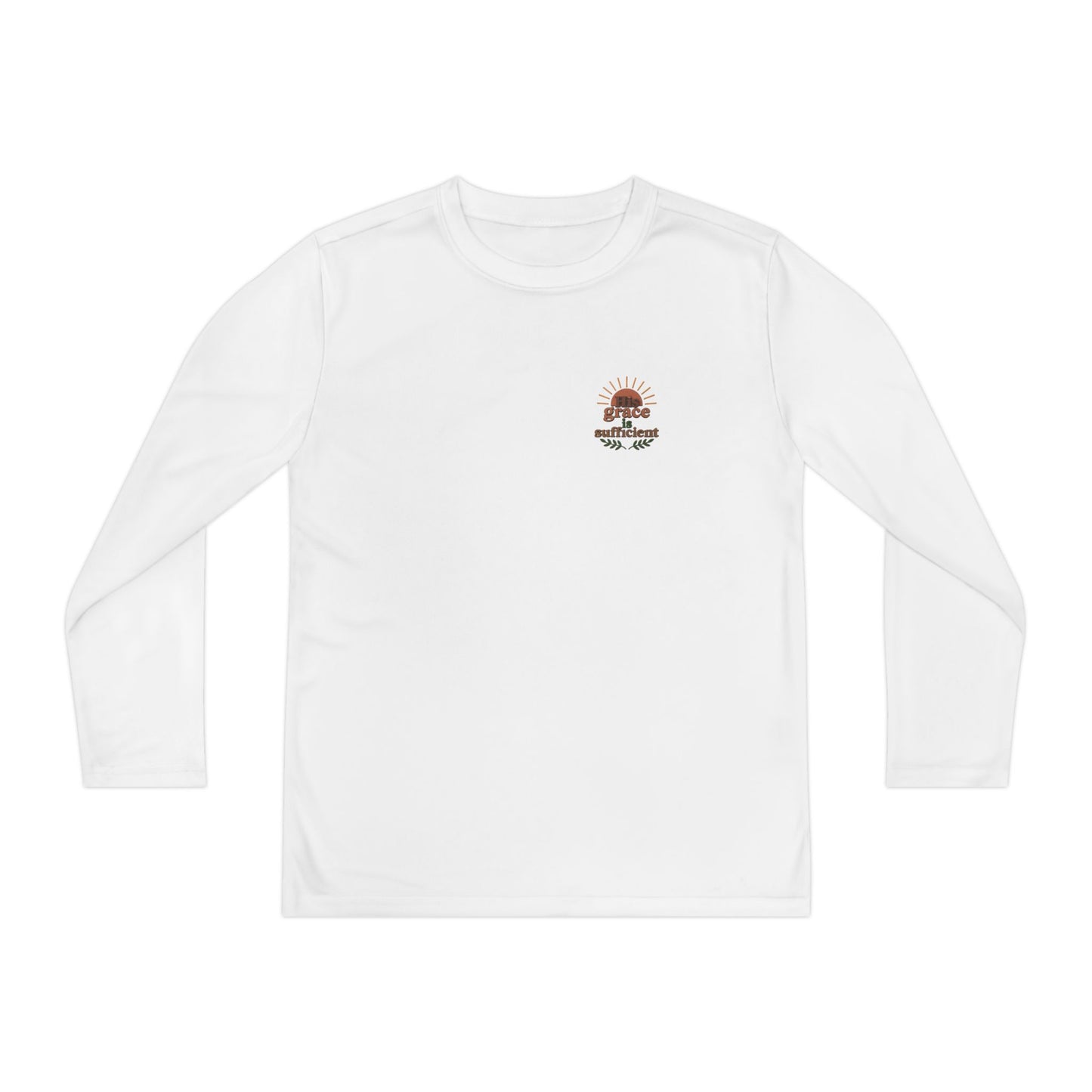 Youth Long Sleeve Tee - 'His Grace is Sufficient' Inspirational Shirt