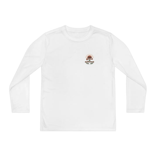 Youth Long Sleeve Tee - 'His Grace is Sufficient' Inspirational Shirt