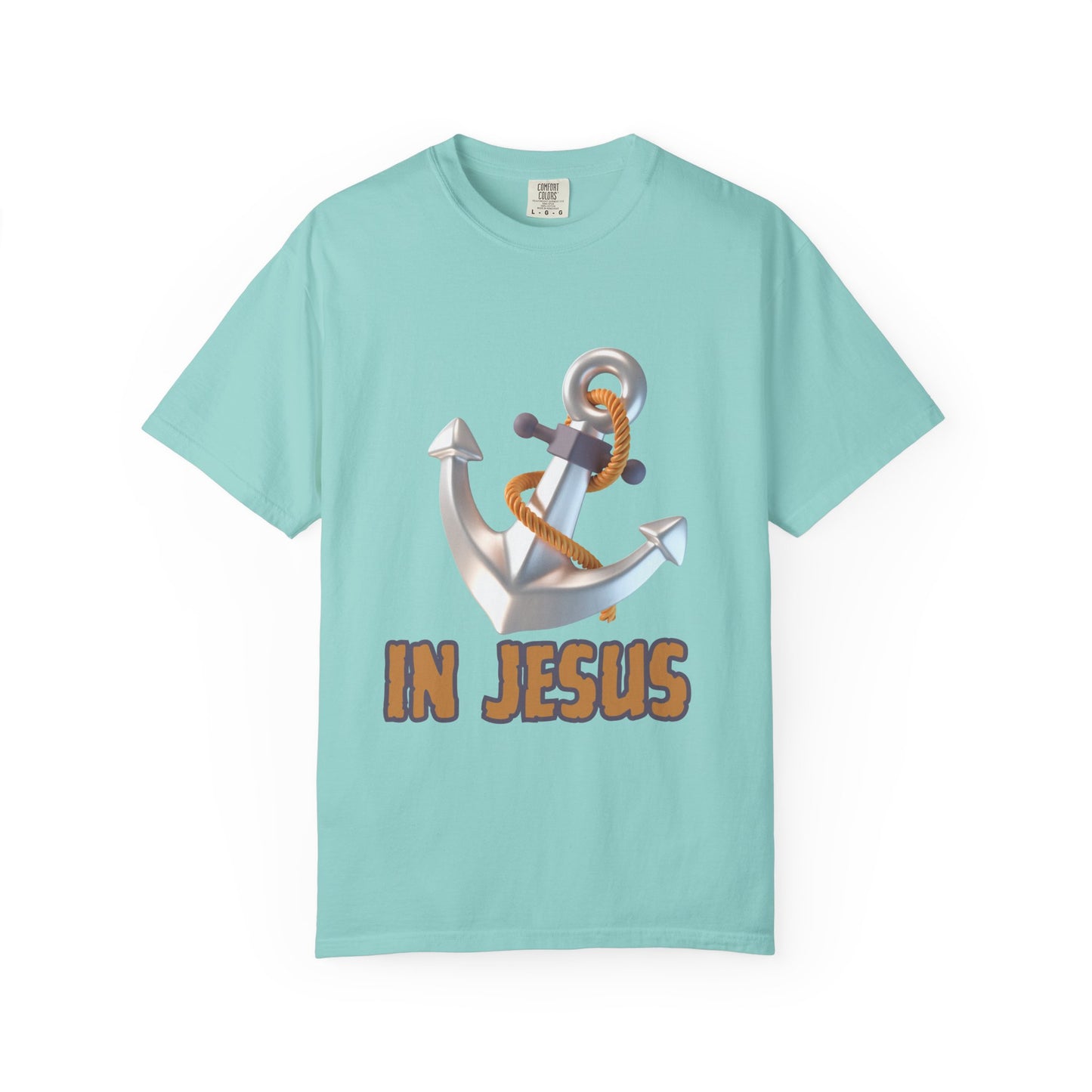 Faith-Inspired Unisex Garment-Dyed T-Shirt | 'In Jesus' Anchor Design