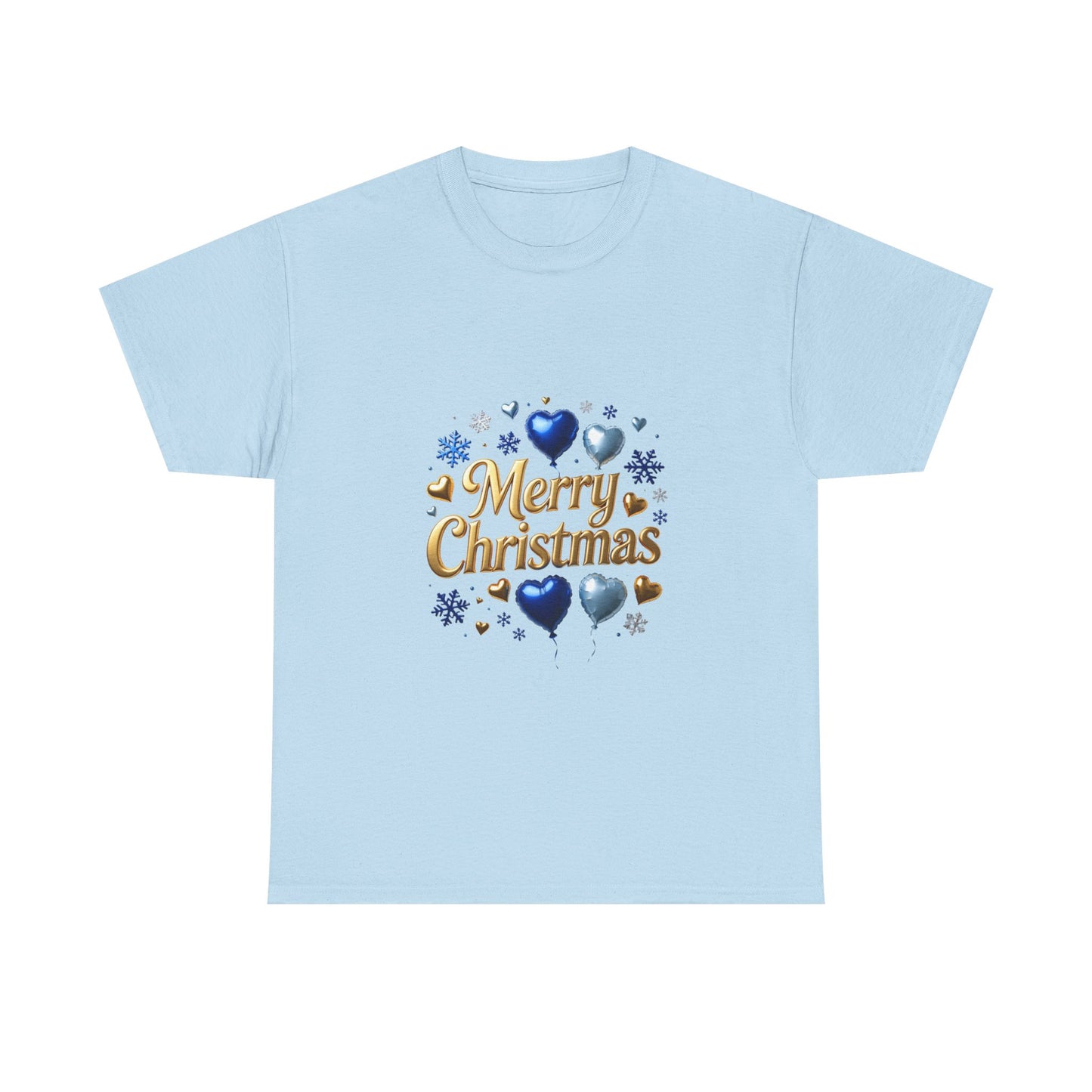 Merry Christmas Blue Hearts T-Shirt