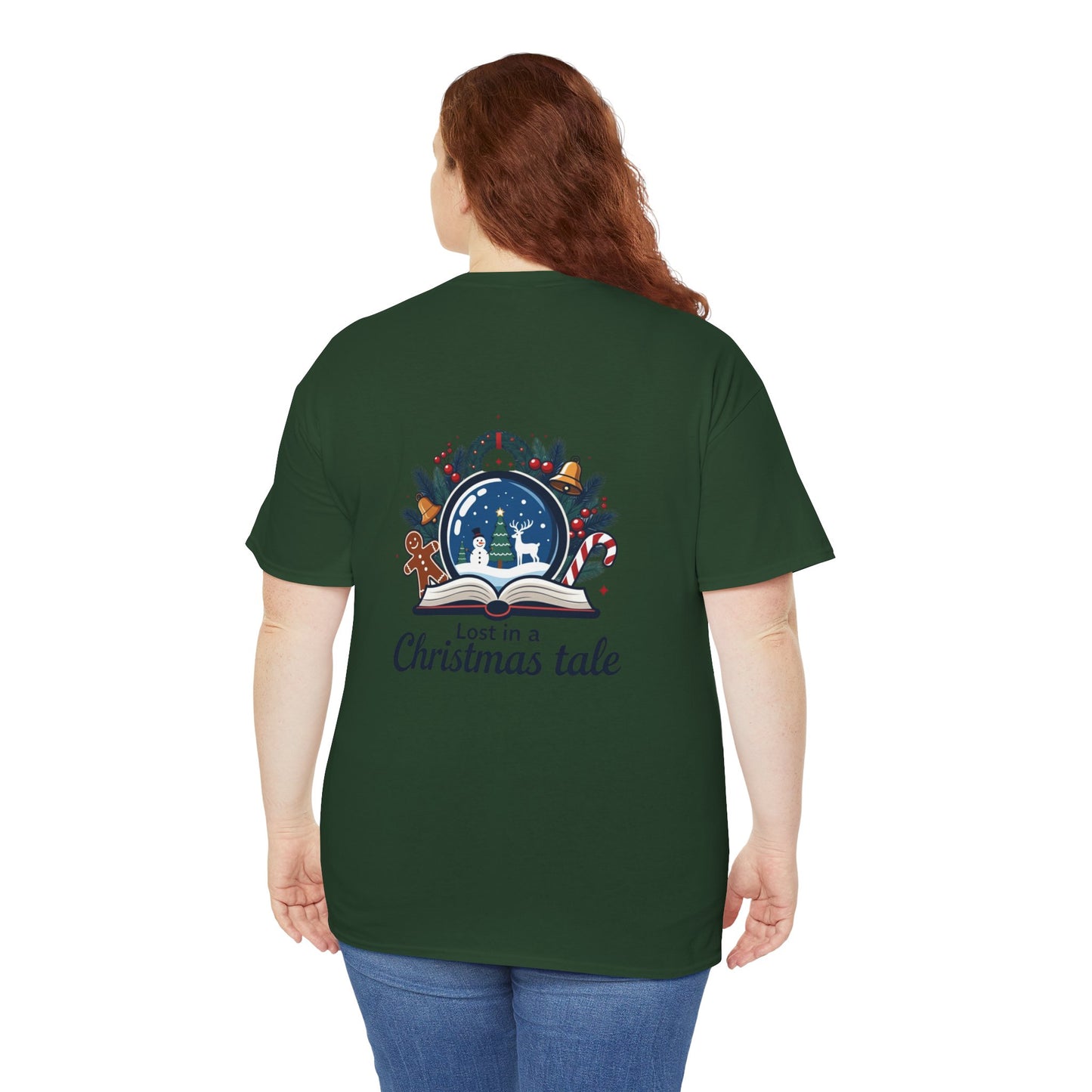 Christmas Tee — "Lost in a Christmas Tale" Snow Globe Graphic Shirt