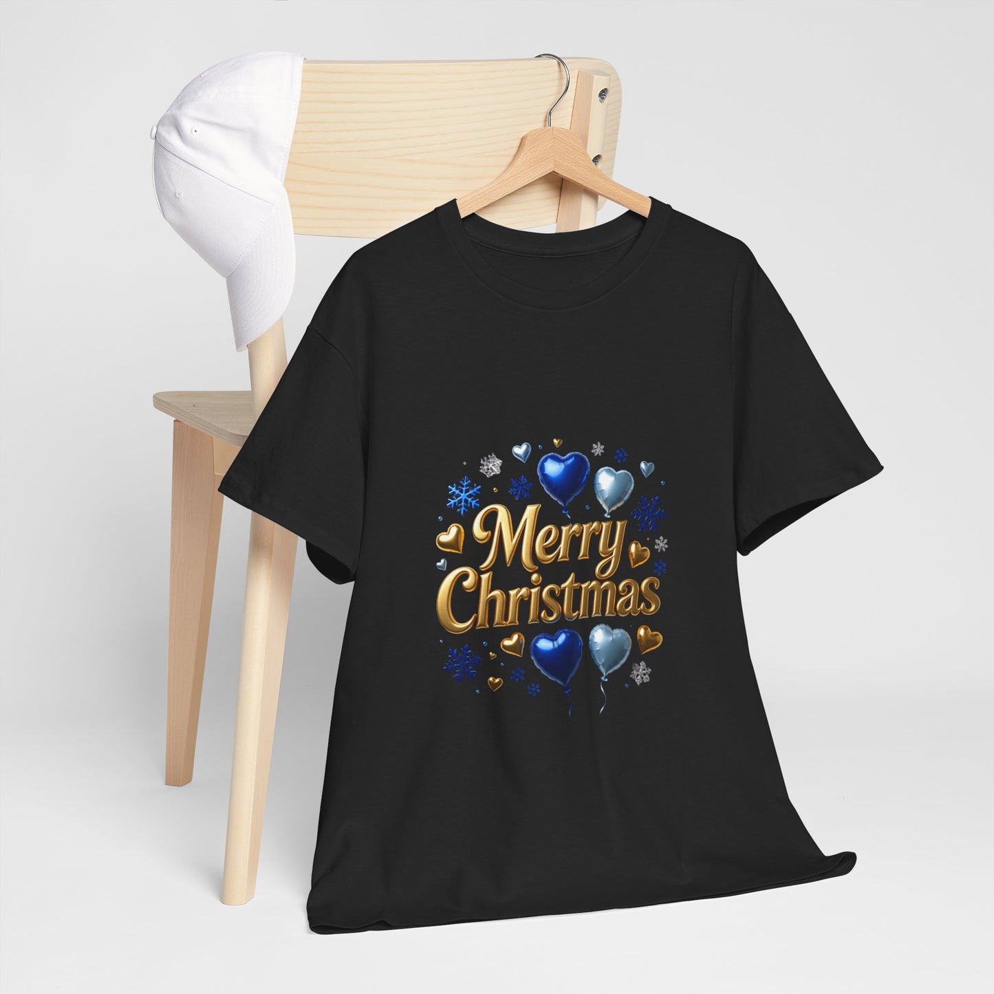 Merry Christmas Blue Hearts T-Shirt
