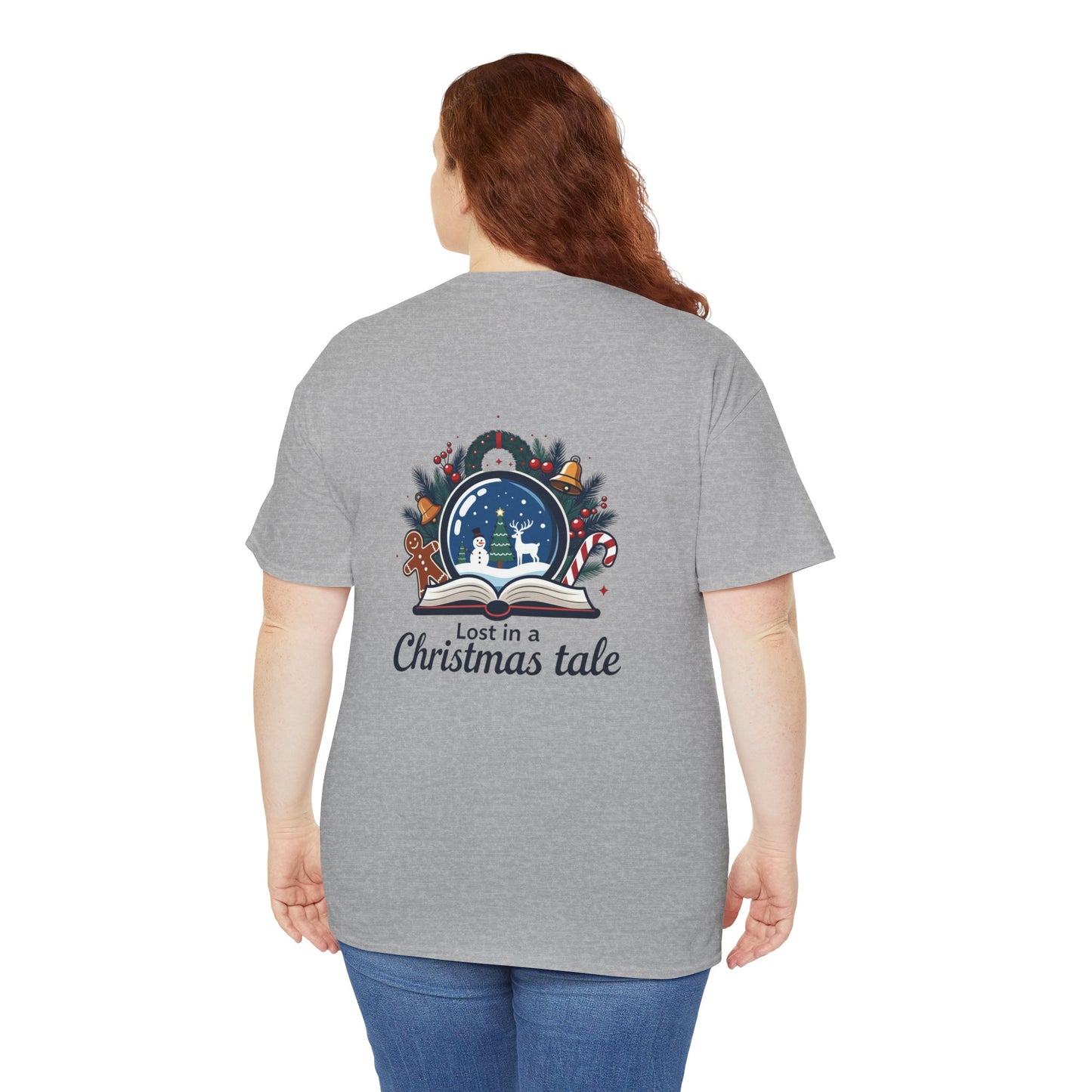Christmas Tee — "Lost in a Christmas Tale" Snow Globe Graphic Shirt
