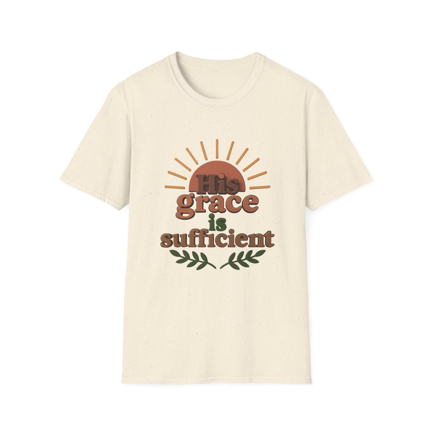 Inspirational Quote T-Shirt: 'His Grace is Sufficient' Unisex Softstyle Tee