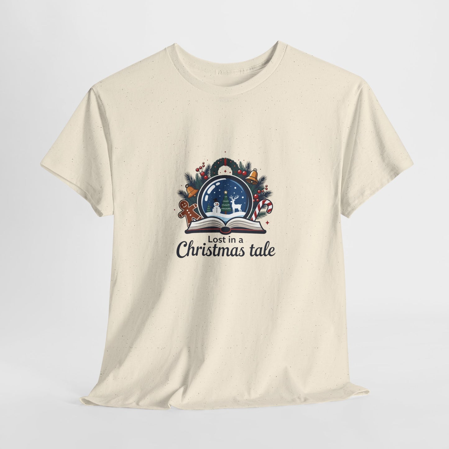 Christmas Tee — "Lost in a Christmas Tale" Snow Globe Graphic Shirt