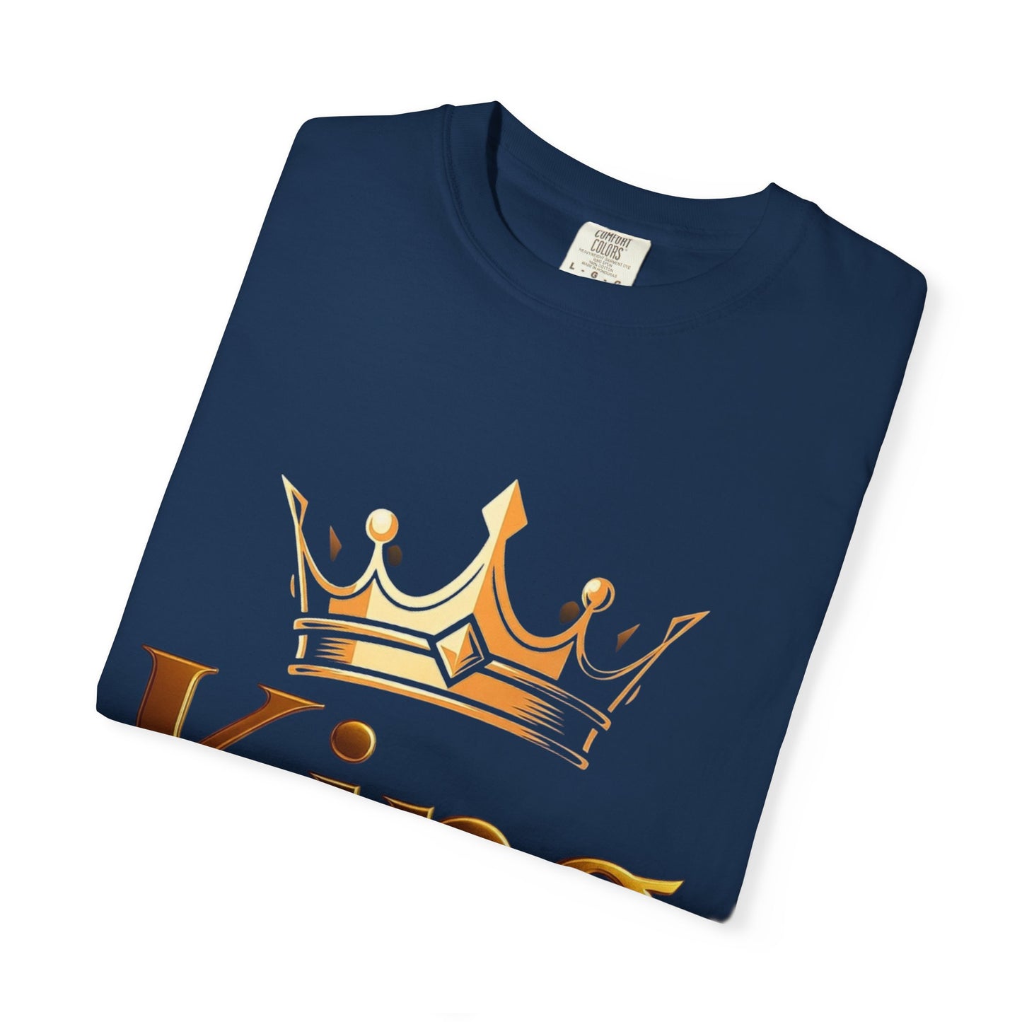 King Crown T-Shirt — Metallic Gold 'King' Graphic Tee