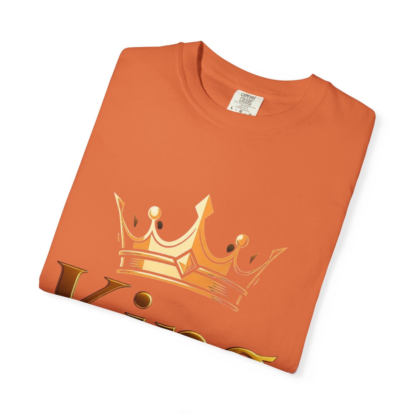 King Crown T-Shirt — Metallic Gold 'King' Graphic Tee