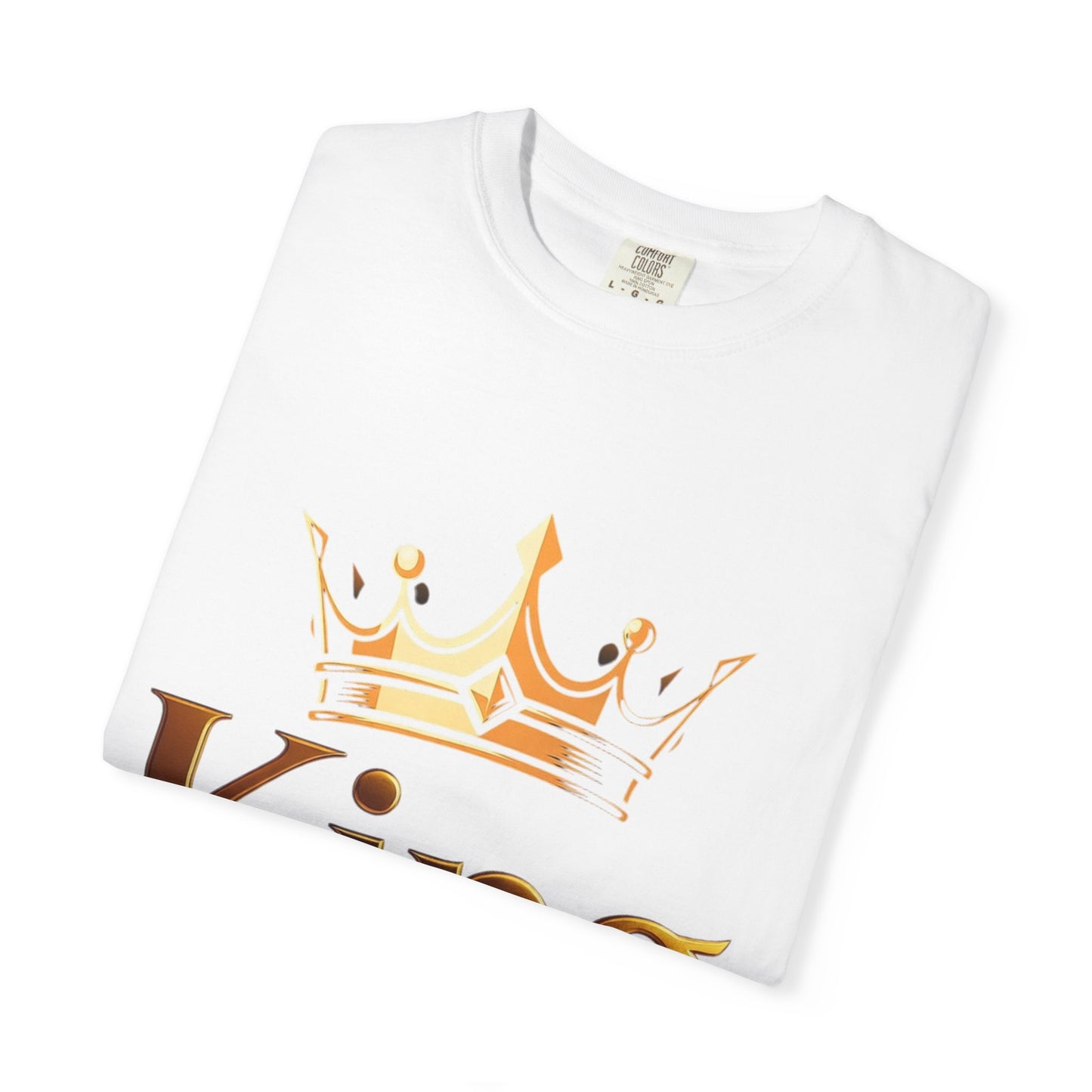 King Crown T-Shirt — Metallic Gold 'King' Graphic Tee
