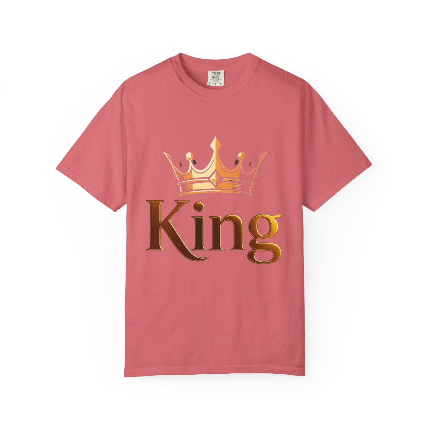 King Crown T-Shirt — Metallic Gold 'King' Graphic Tee