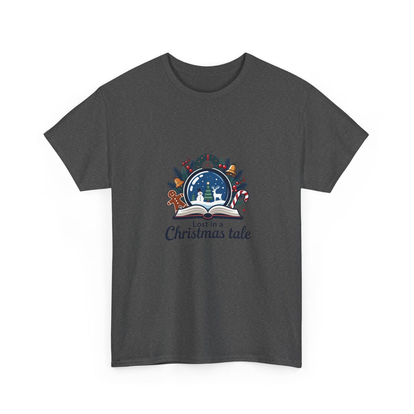 Christmas Tee — "Lost in a Christmas Tale" Snow Globe Graphic Shirt