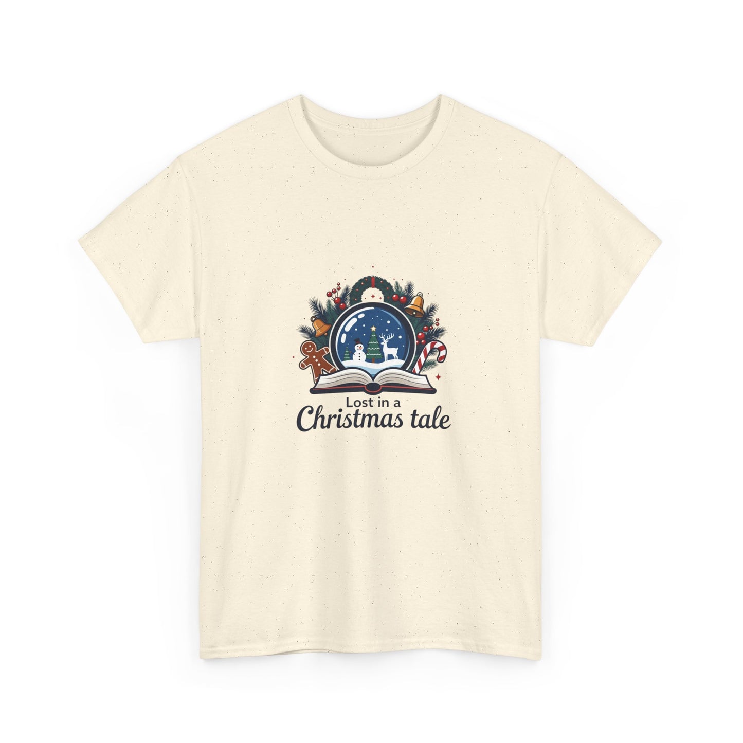 Christmas Tee — "Lost in a Christmas Tale" Snow Globe Graphic Shirt