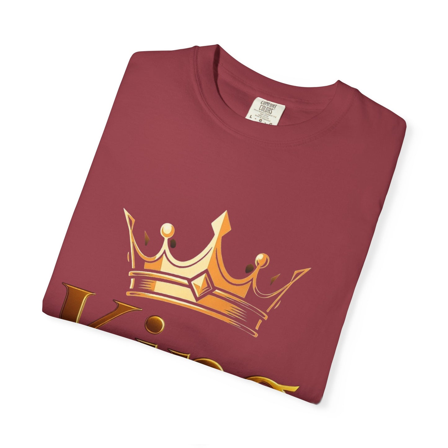 King Crown T-Shirt — Metallic Gold 'King' Graphic Tee