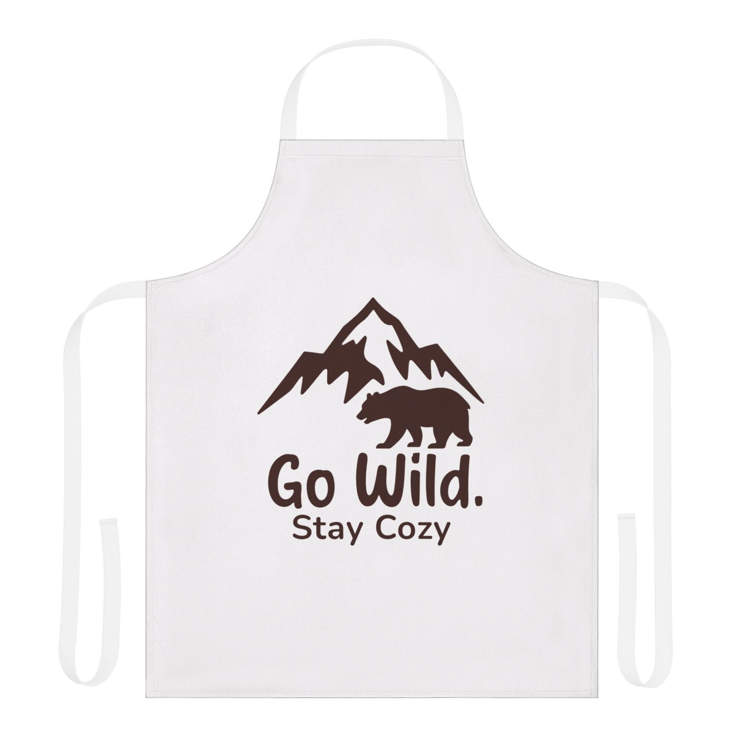 Go Wild Stay Cozy Apron — Mountain & Bear Cooking Apron for Outdoor Lovers