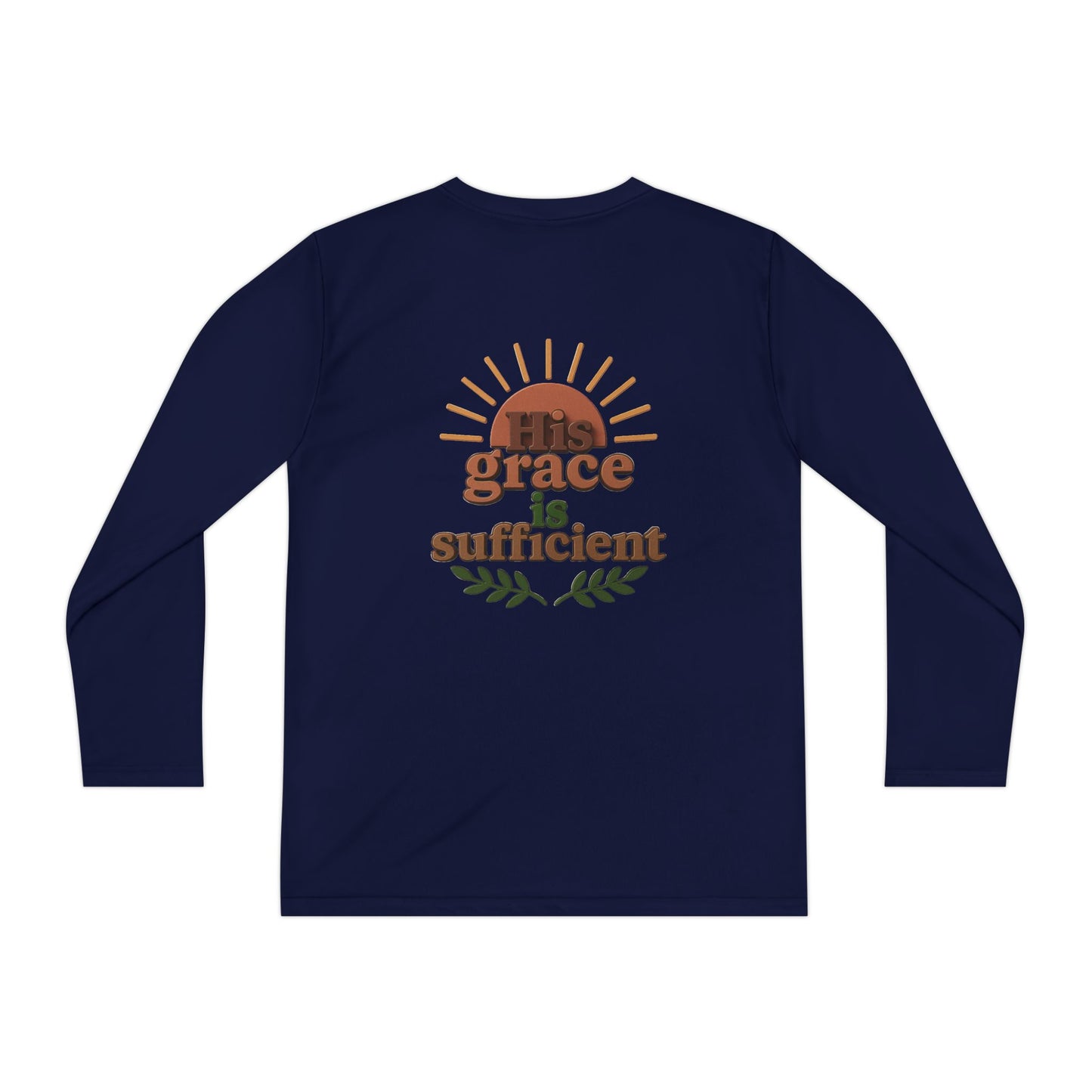 Youth Long Sleeve Tee - 'His Grace is Sufficient' Inspirational Shirt