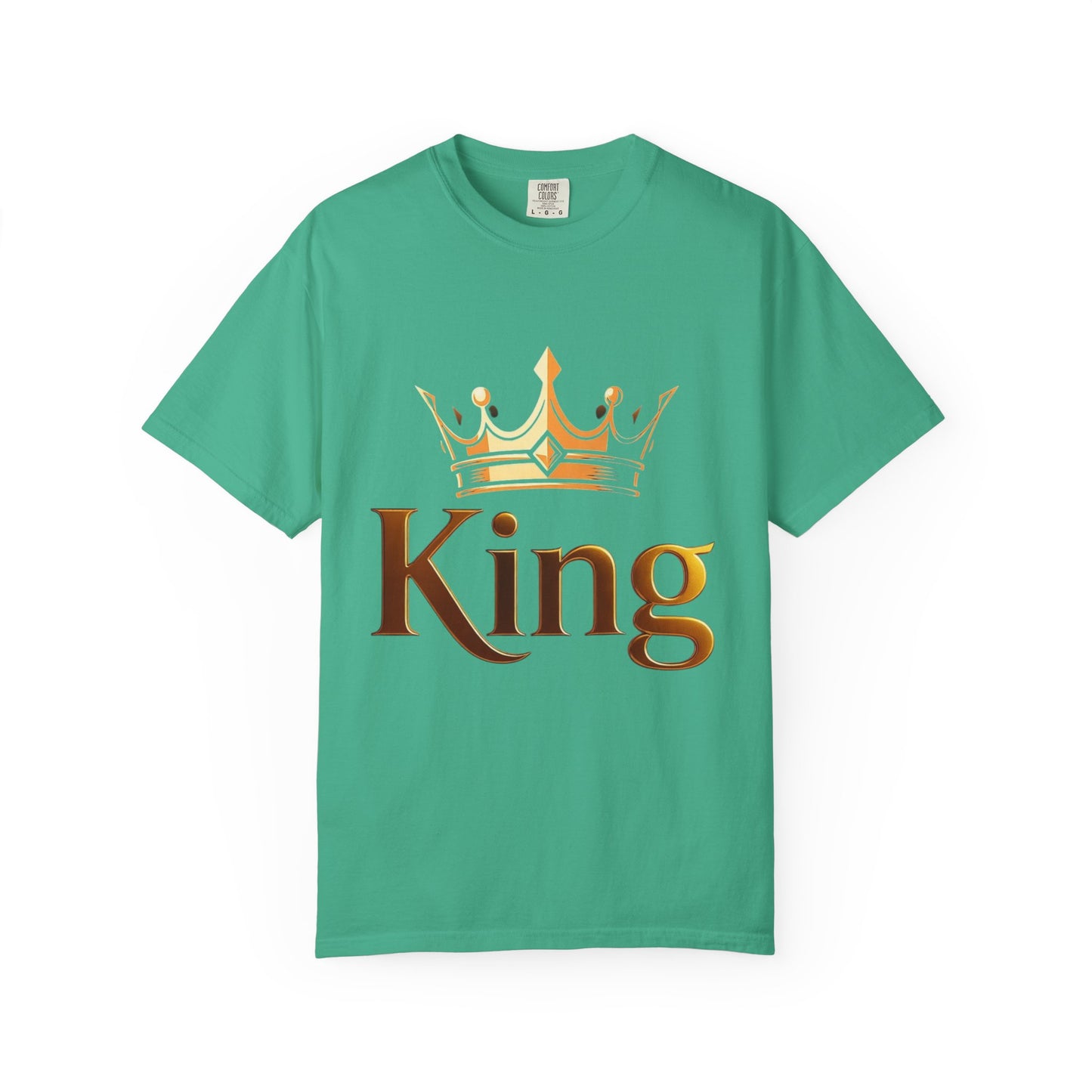 King Crown T-Shirt — Metallic Gold 'King' Graphic Tee