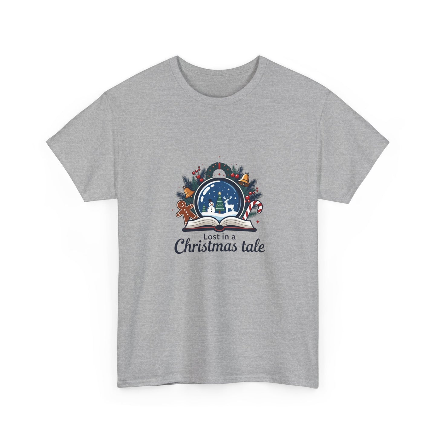 Christmas Tee — "Lost in a Christmas Tale" Snow Globe Graphic Shirt