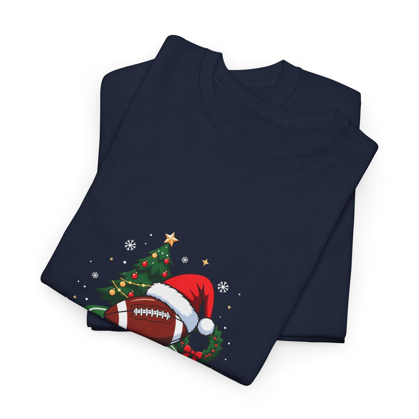 Christmas Football T-Shirt — "Spirits are bright, especially after that win" Holiday Tee