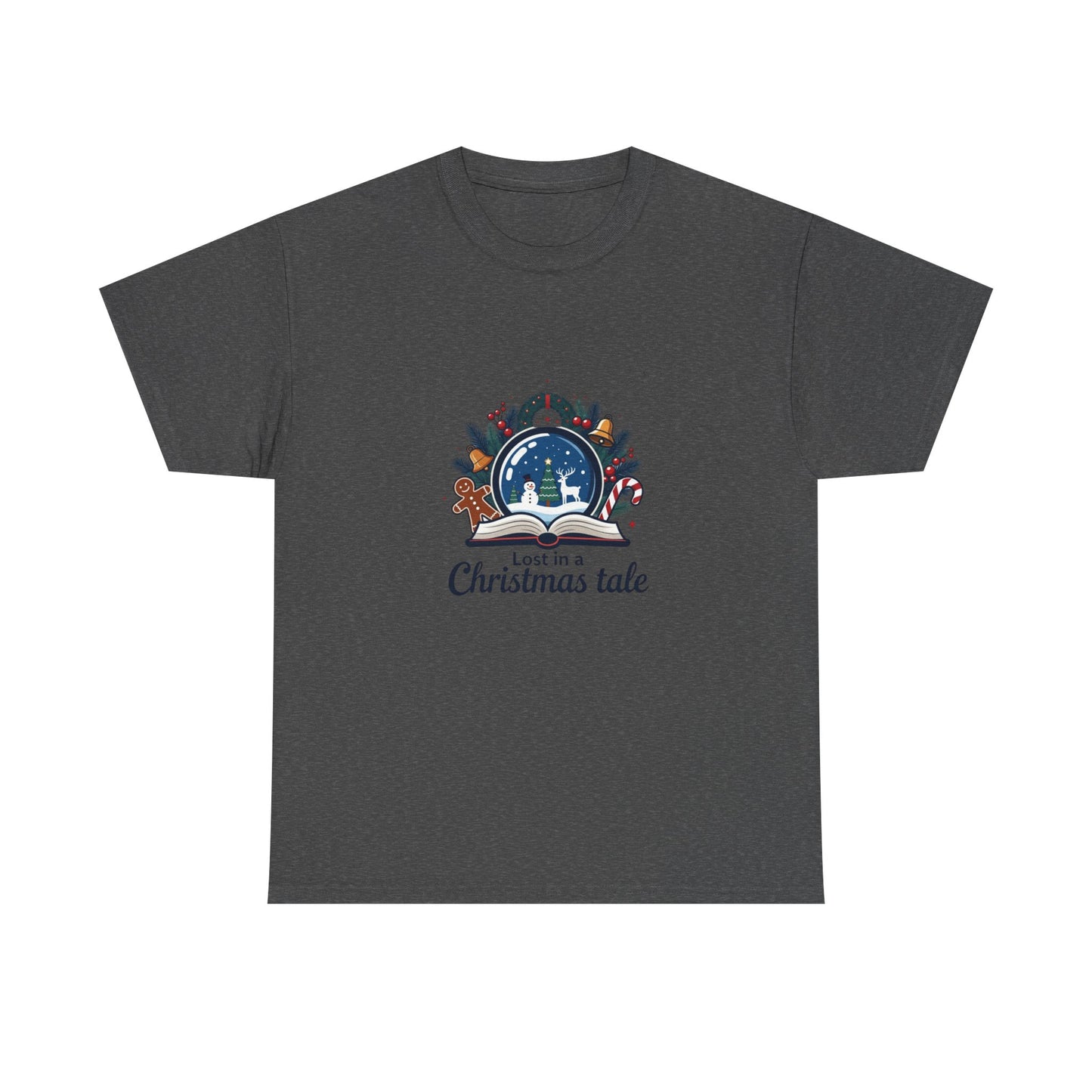 Christmas Tee — "Lost in a Christmas Tale" Snow Globe Graphic Shirt