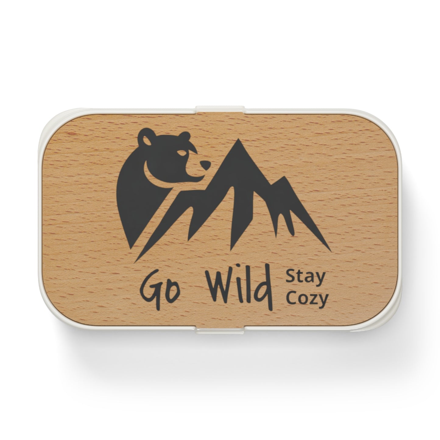 Bento Lunch Box - 'Go Wild Stay Cozy' Bear & Mountain Eco Lunchbox