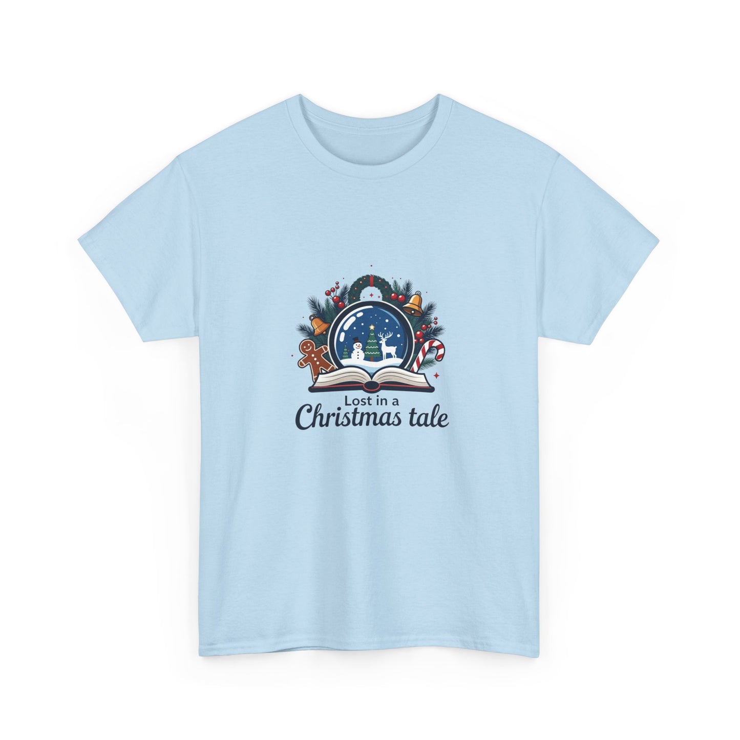 Christmas Tee — "Lost in a Christmas Tale" Snow Globe Graphic Shirt