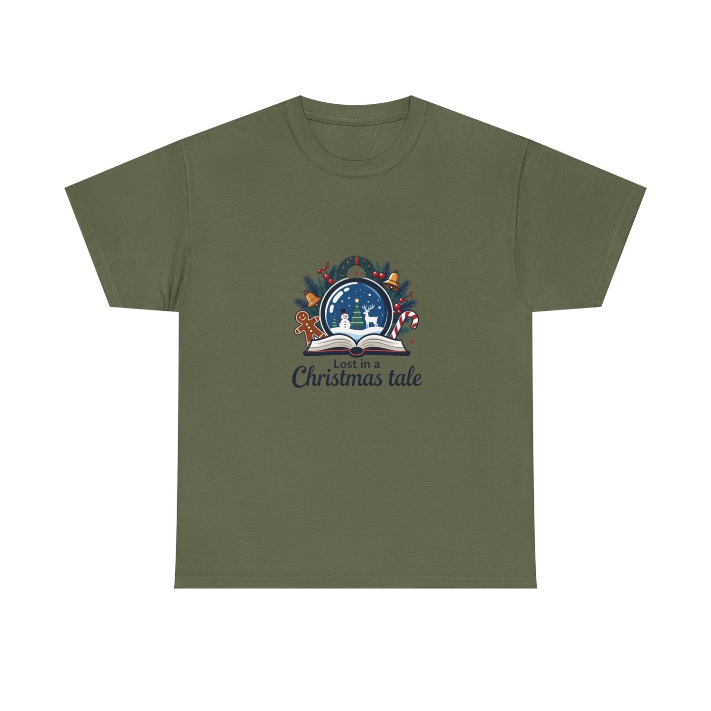 Christmas Tee — "Lost in a Christmas Tale" Snow Globe Graphic Shirt